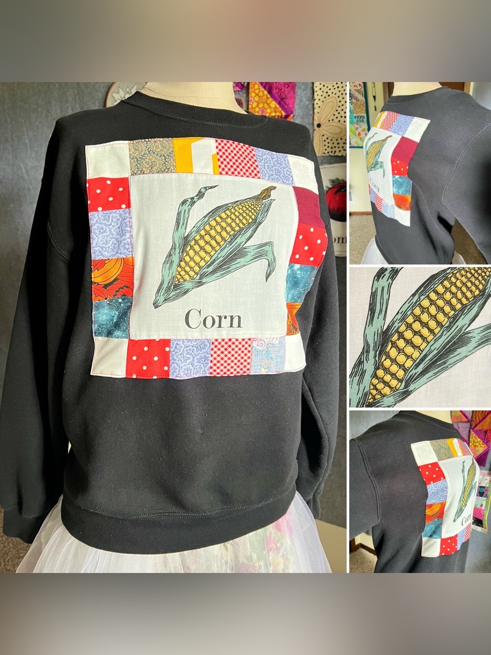 Quilty Corn on the Cob Sweatshirt Crewneck